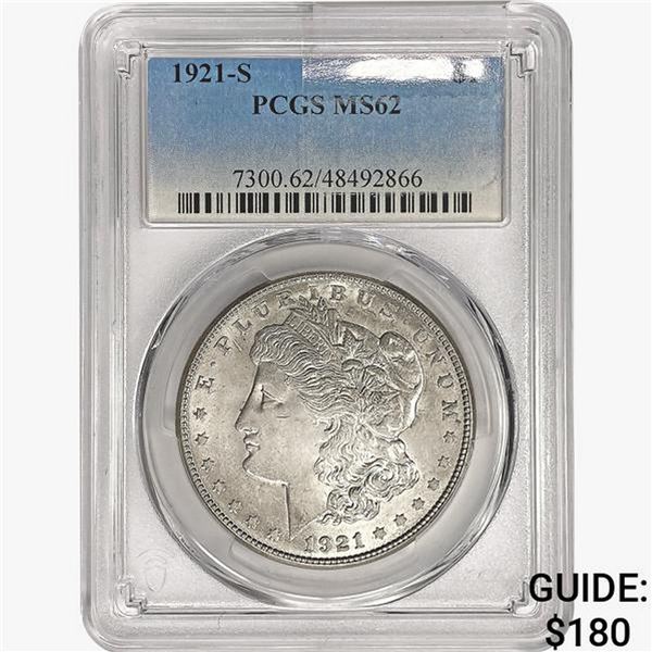 1921-S Morgan Silver Dollar PCGS MS62
