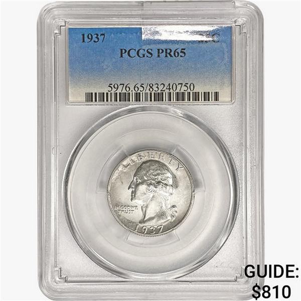 1937 Washington Silver Quarter PCGS PR65