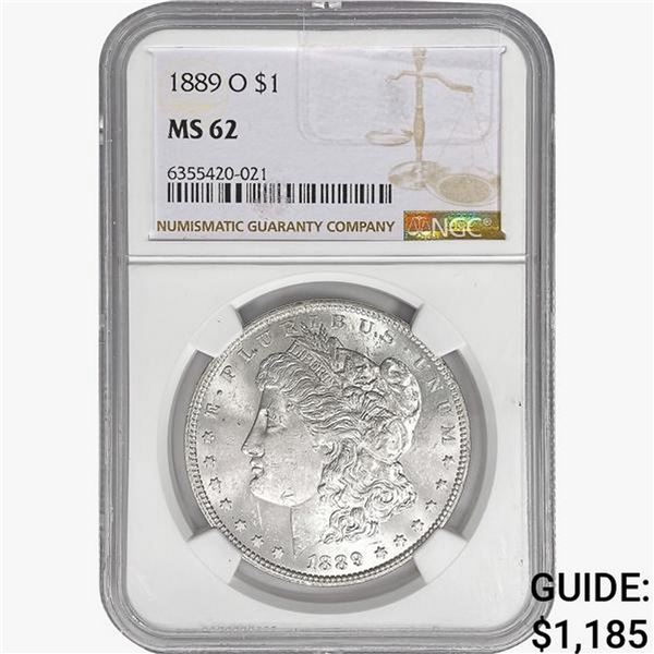 1889-O Morgan Silver Dollar NGC MS62
