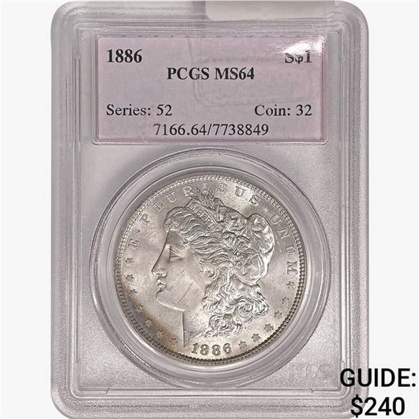1886 Morgan Silver Dollar PCGS MS64