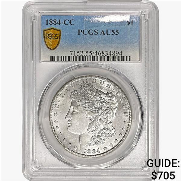 1884-CC Morgan Silver Dollar PCGS AU55