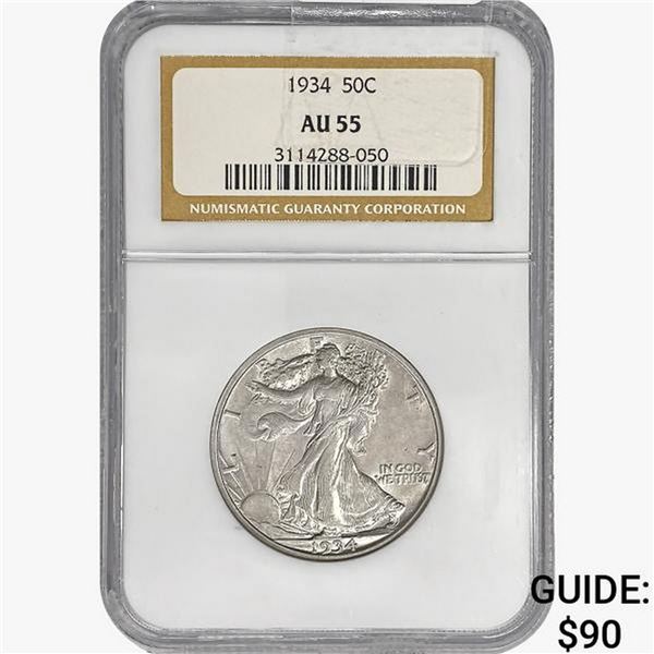 1934 Walking Liberty Half Dollar NGC AU55