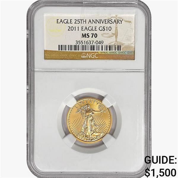 2011 $10 1/4oz. American Gold Eagle NGC MS70