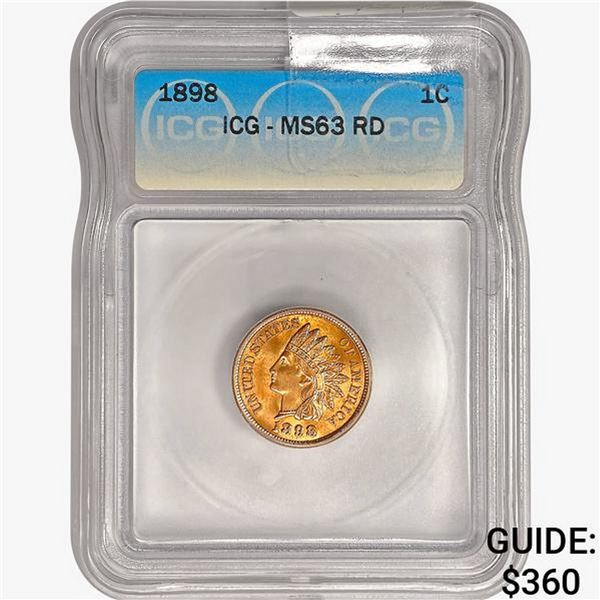 1898 Indian Head Cent ICG MS63 RD