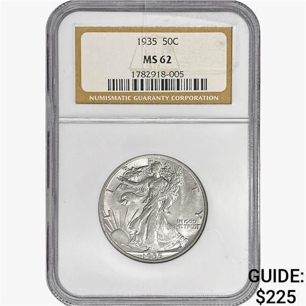 1935 Walking Liberty Half Dollar NGC MS62