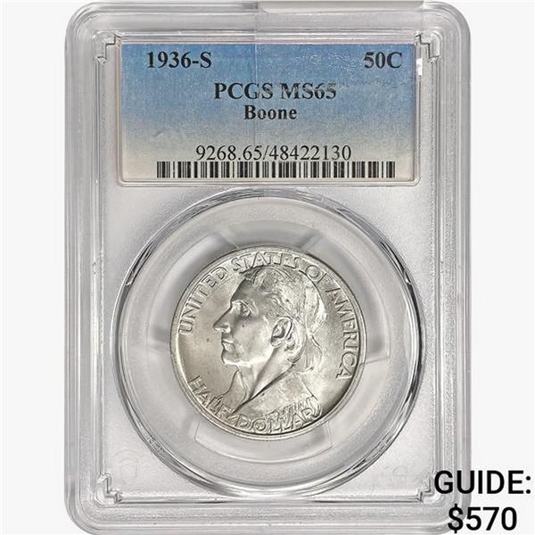 1936-S Boone Half Dollar PCGS MS65