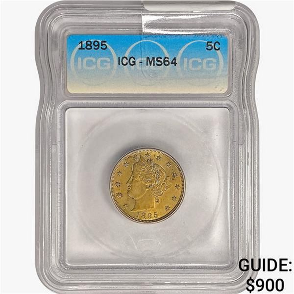 1895 Liberty Victory Nickel ICG MS64