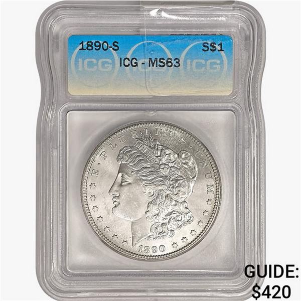1890-S Morgan Silver Dollar ICG MS63