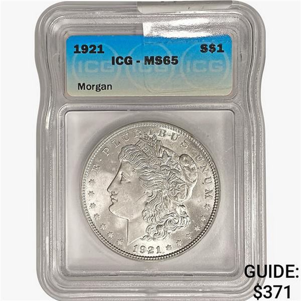 1921 Morgan Silver Dollar ICG MS65