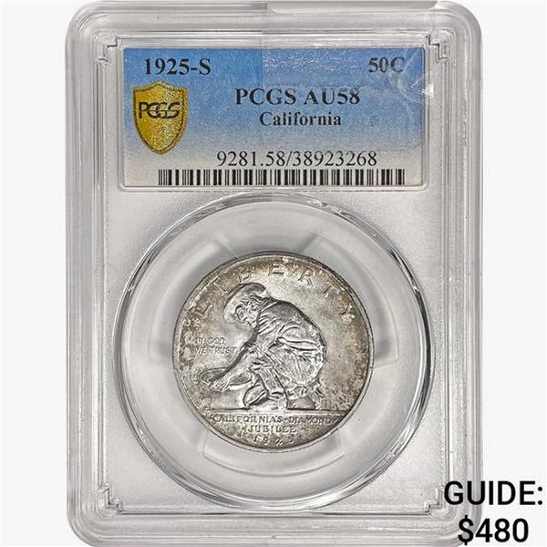 1925-S Jubilee Half Dollar PCGS AU58