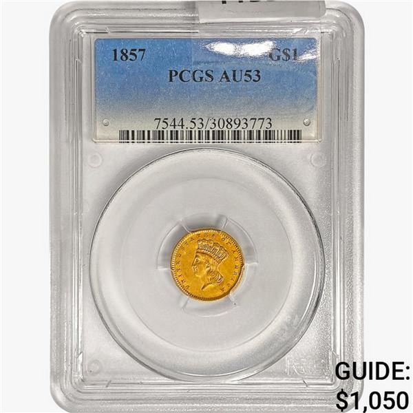 1857 Rare Gold Dollar PCGS AU53