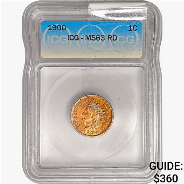 1900 Indian Head Cent ICG MS63 RD