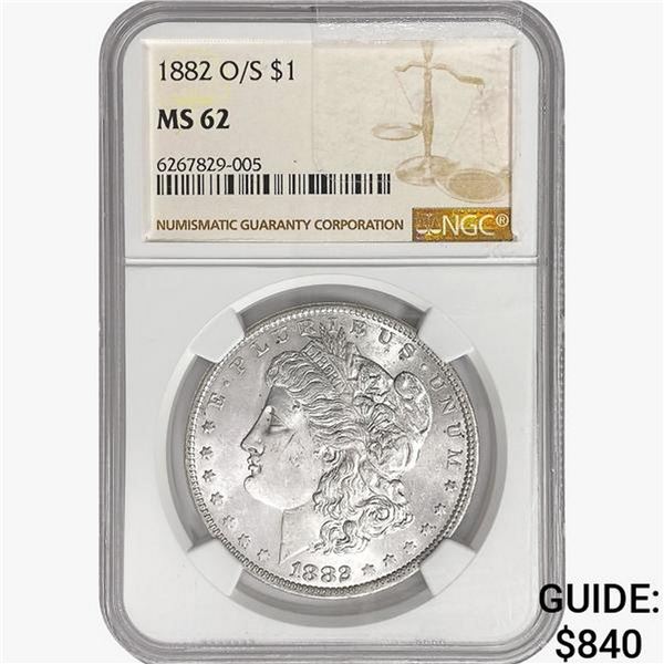 1882-O/S Morgan Silver Dollar NGC MS62