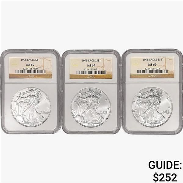 [3] 1998 Silver Eagle NGC MS69