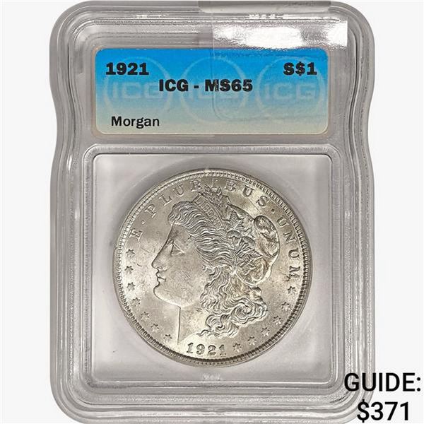 1921 Morgan Silver Dollar ICG MS65