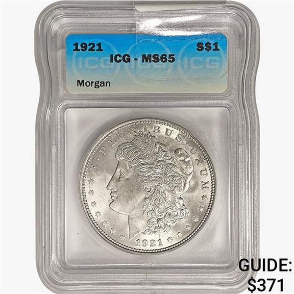 1921 Morgan Silver Dollar ICG MS65