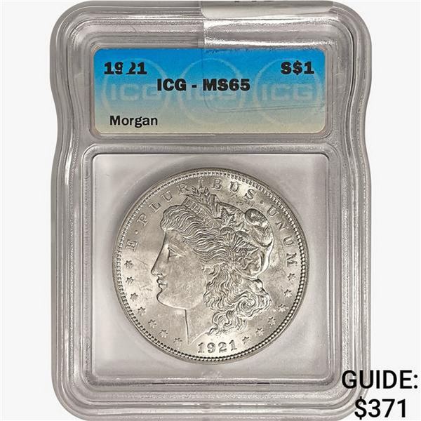 1921 Morgan Silver Dollar ICG MS65