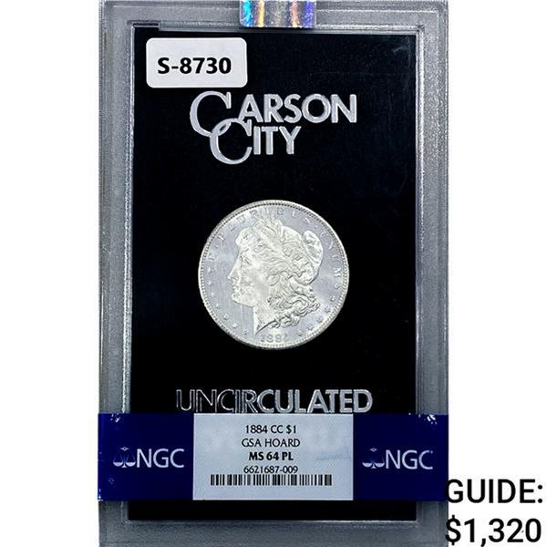 1884-CC Morgan Silver Dollar NGC MS64 PL GSA