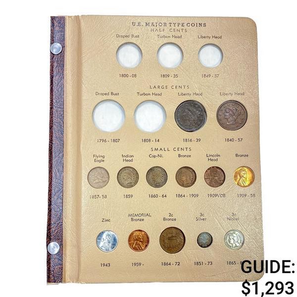 1830-1988 US Type Set Collection [51 Coins]