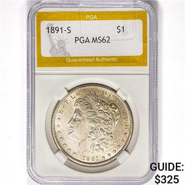 1891-S Morgan Silver Dollar PGA MS62