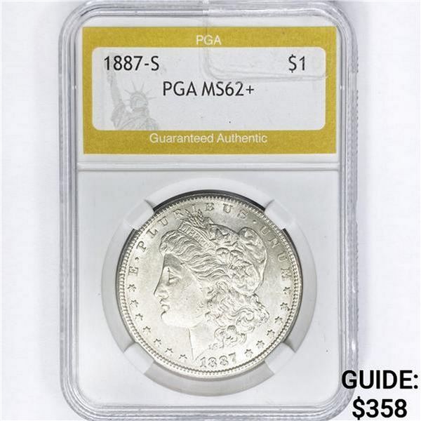 1887-S Morgan Silver Dollar PGA MS62+