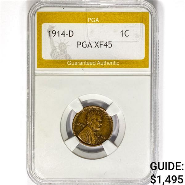 1914-D Wheat Cent PGA XF45