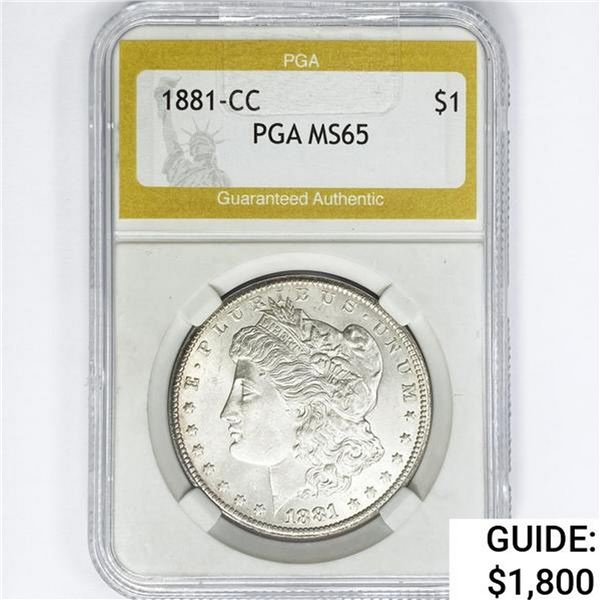 1881-CC Morgan Silver Dollar PGA MS65