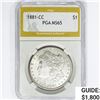 Image 1 : 1881-CC Morgan Silver Dollar PGA MS65