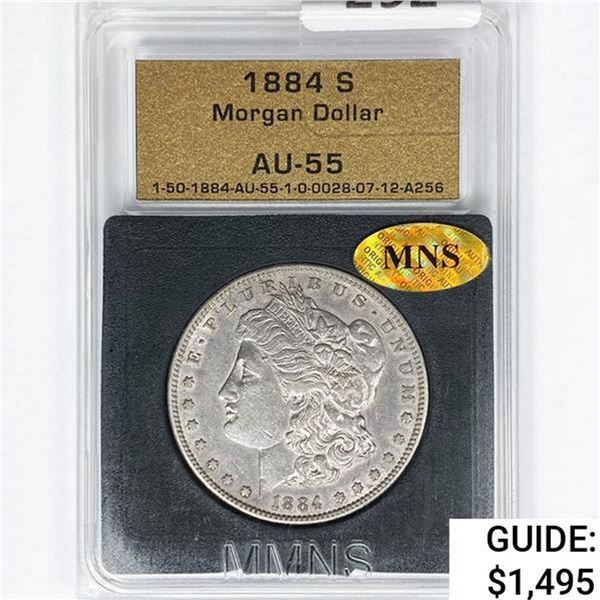 1884-S Morgan Silver Dollar MNS AU55