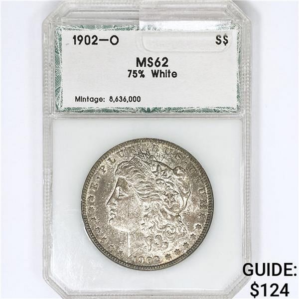 1902-O Morgan Silver Dollar PCI MS62 75% White