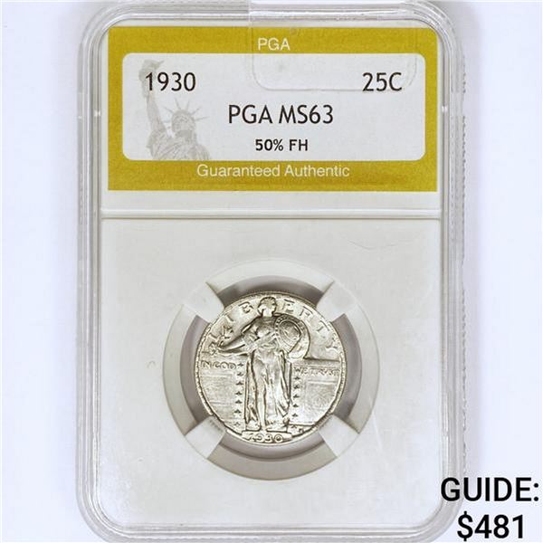 1930 Standing Liberty Quarter PGA MS63 50% FH