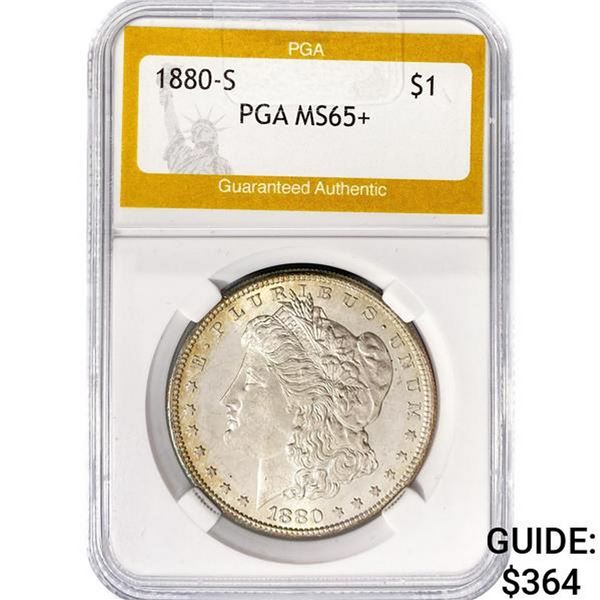 1880-S Morgan Silver Dollar PGA MS65+