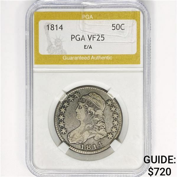 1814 Capped Bust Half Dollar PGA VF25 E/A