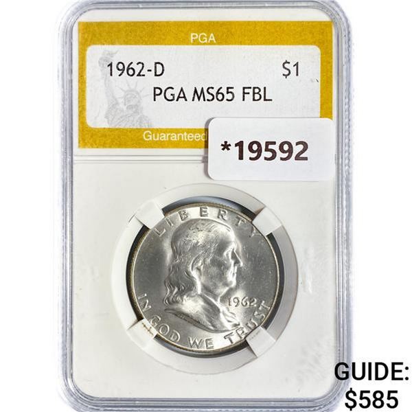 1962-D Franklin Half Dollar PGA MS65 FBL