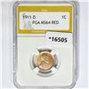 Image 1 : 1911-D Wheat Cent PGA MS64 RED