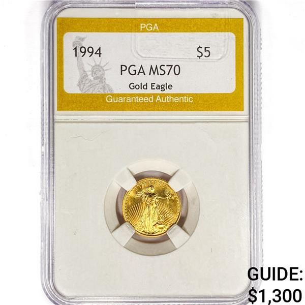 1994 $5 1/10oz American Gold Eagle PGA MS70