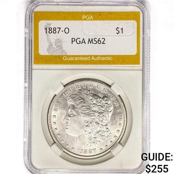 1887-O Morgan Silver Dollar PGA MS62