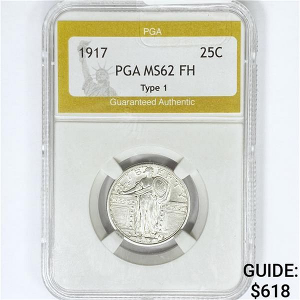 1917 Standing Liberty Quarter PGA MS62 FH Type 2