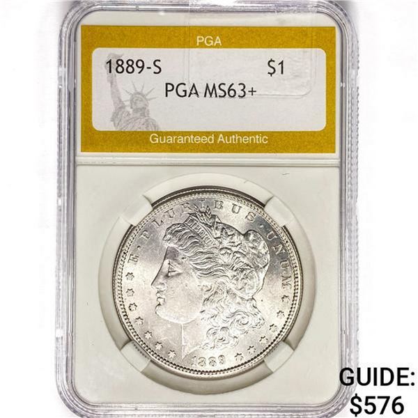 1889-S Morgan Silver Dollar PGA MS63+