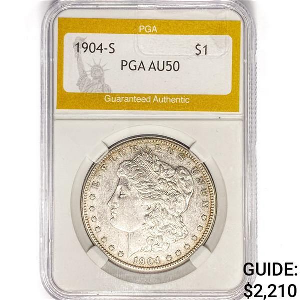 1904-S Morgan Silver Dollar PGA AU50