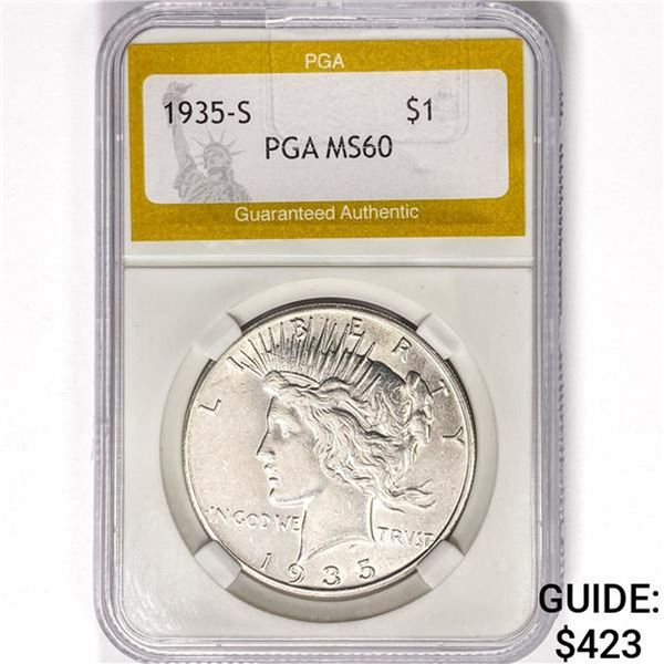 1935-S Silver Peace Dollar PGA MS60