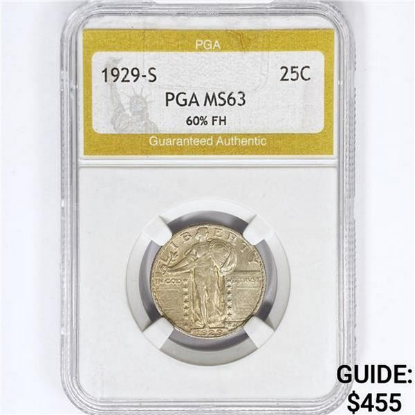1929-S Standing Liberty Quarter PGA MS63 60% FH