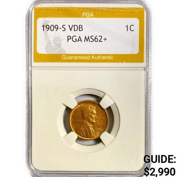 1909-S VDB Wheat Cent PGA MS62+