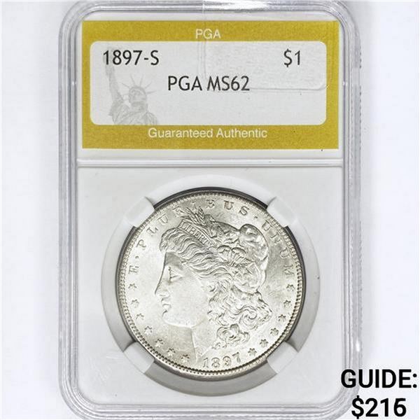 1897-S Morgan Silver Dollar PGA MS62