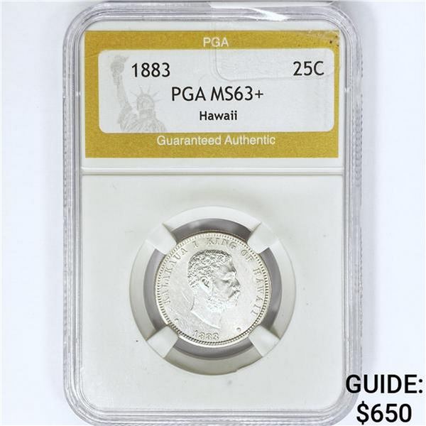 1883 Hawaiian Quarter PGA MS63+