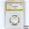 Image 1 : 1883 Hawaiian Quarter PGA MS63+