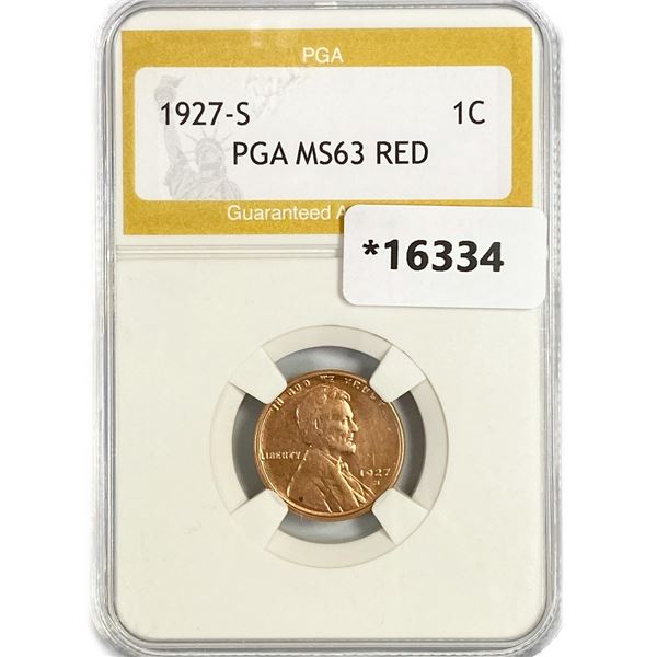 1927-S Wheat Cent PGA MS63 RED