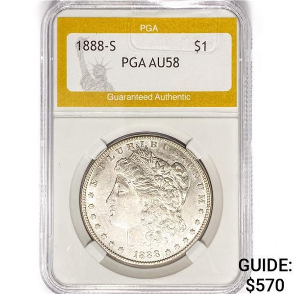 1888-S Morgan Silver Dollar PGA AU58