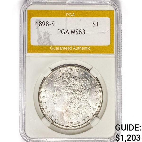 1898-S Morgan Silver Dollar PGA MS63