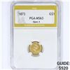 Image 1 : 1873 Rare Gold Dollar PGA MS63 Open 3